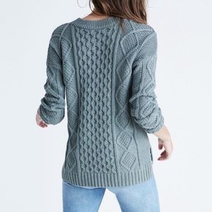 Madewell Sage Cable Knit Sweater